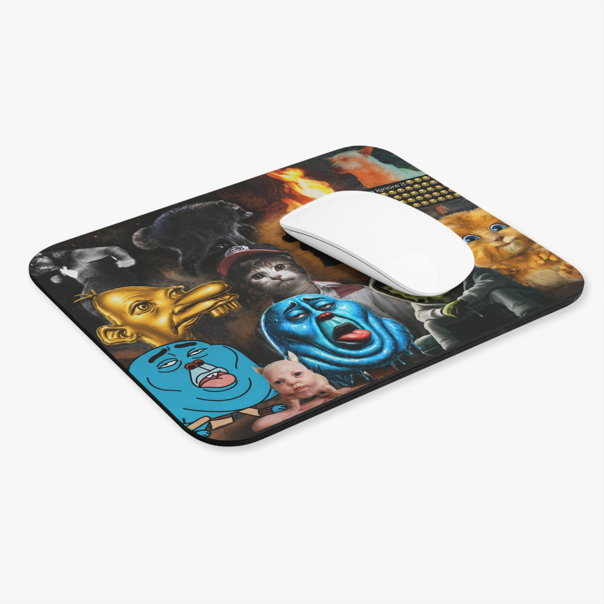 Meme Collage Mouse Pad | Eclectic Internet Characters, Dark Humor