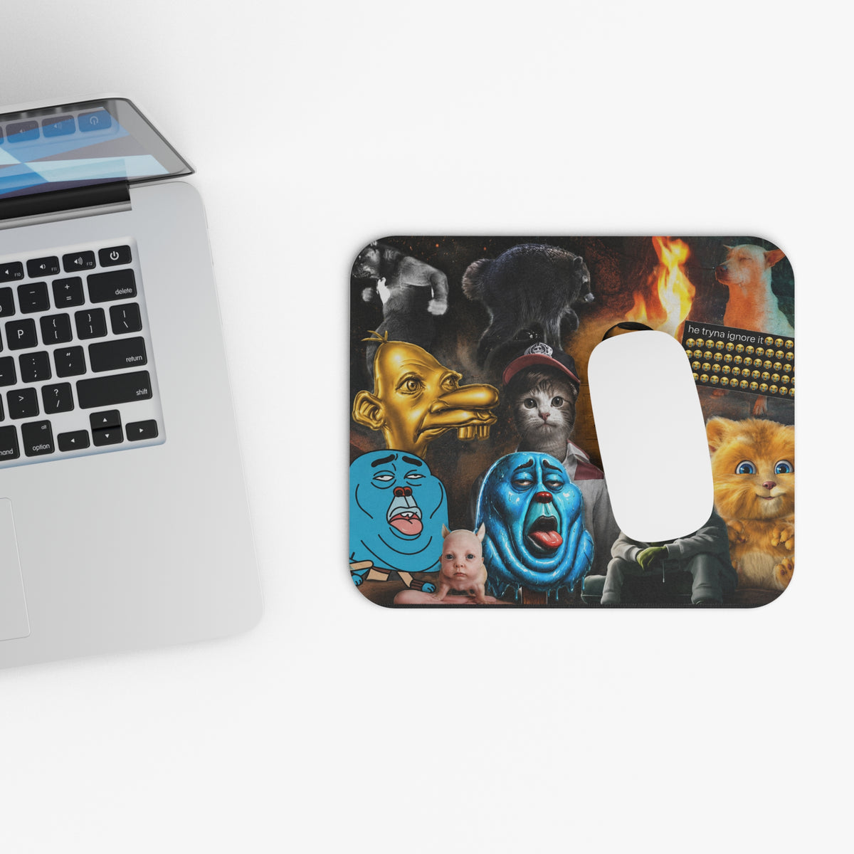 Meme Collage Mouse Pad | Eclectic Internet Characters, Dark Humor