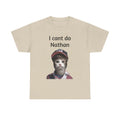 I Cant Do Nathan Tee — Funny Vintage Baseball Kitten T-Shirt