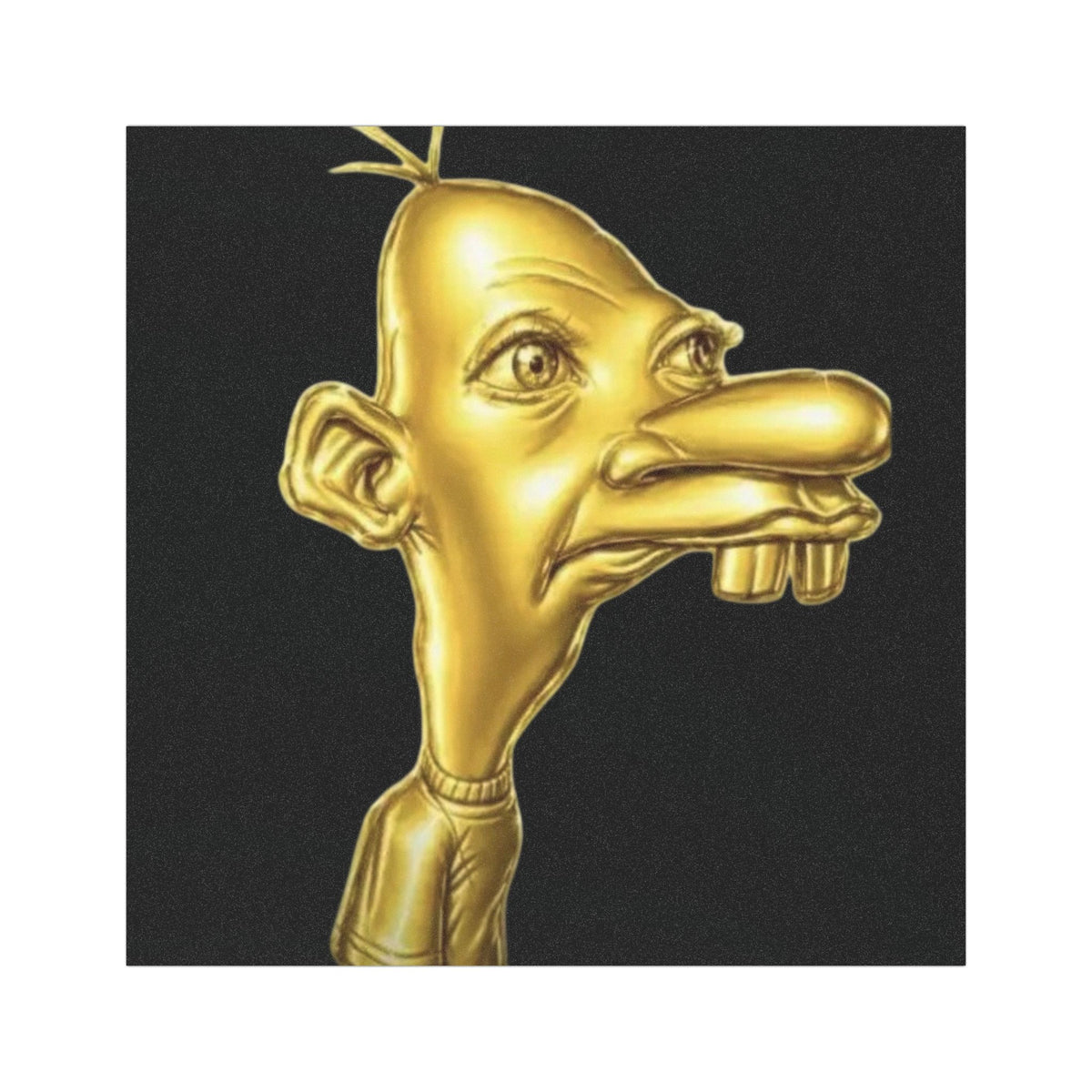 Gold Cartoon Character Car Magnet | Quirky Face Vehicle Magnet